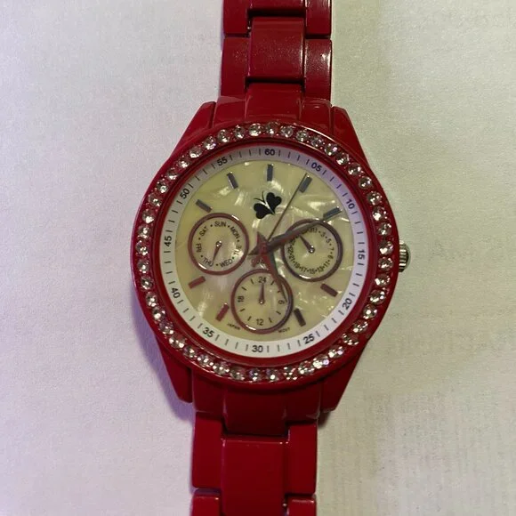 Accutime Ladies Red Watch - Picture 3 of 3